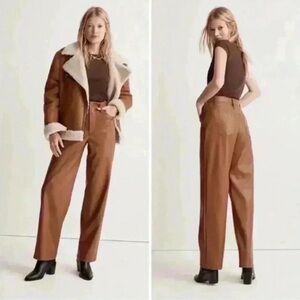 MADEWELL The Perfect Vintage Wide-Leg Pant Faux Leather Edition